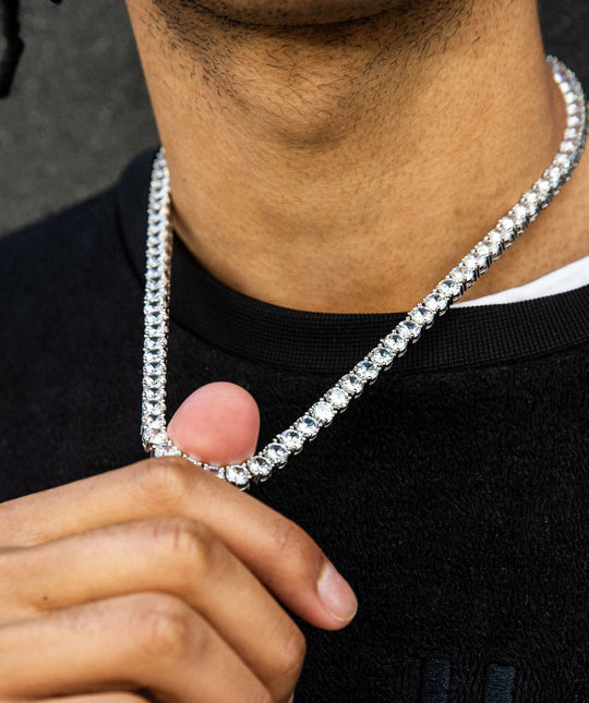 Tennis Necklace in White Gold